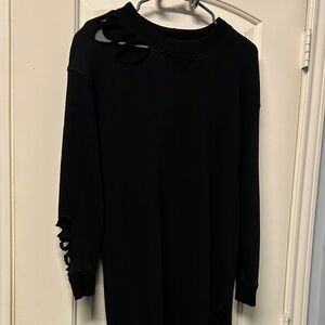 Monrow Black Distressed Dress